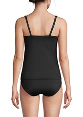 Lands' End Women's Ddd-Cup Square Neck Underwire Tankini Swimsuit Top Adjustable Straps - Black