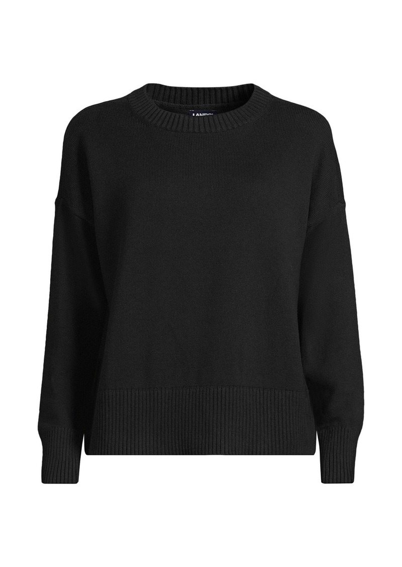 Lands' End Women's Drifter Easy Fit Sweater - Black