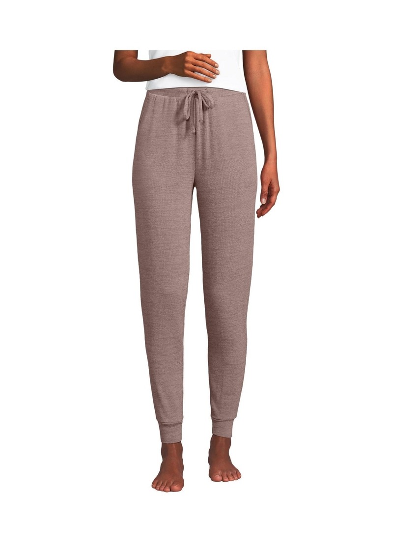 Lands' End Women's Cashtouch Faux Cashmere Cozy Jogger Pants - Rosewood smoke