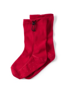 Lands' End Women's Fleece Slipper Socks - Rich red