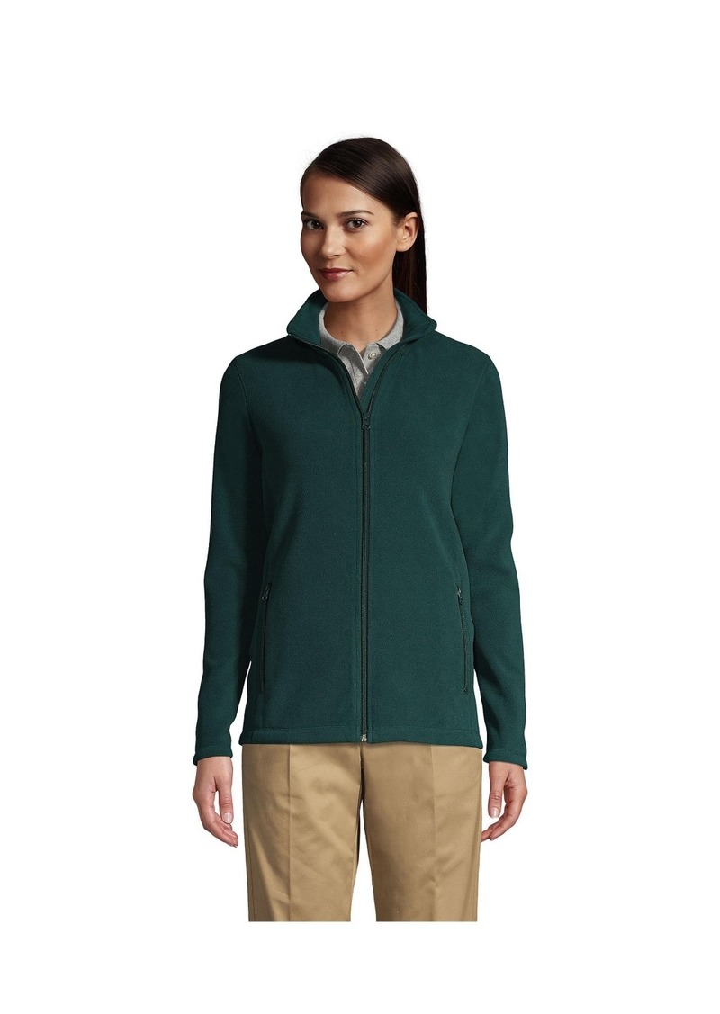 Lands' End Women's Full-Zip Mid-Weight Fleece Jacket - Evergreen