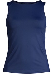 Lands' End Women's High Neck Upf 50 Sun Protection Modest Tankini Swimsuit Top - Deep sea navy