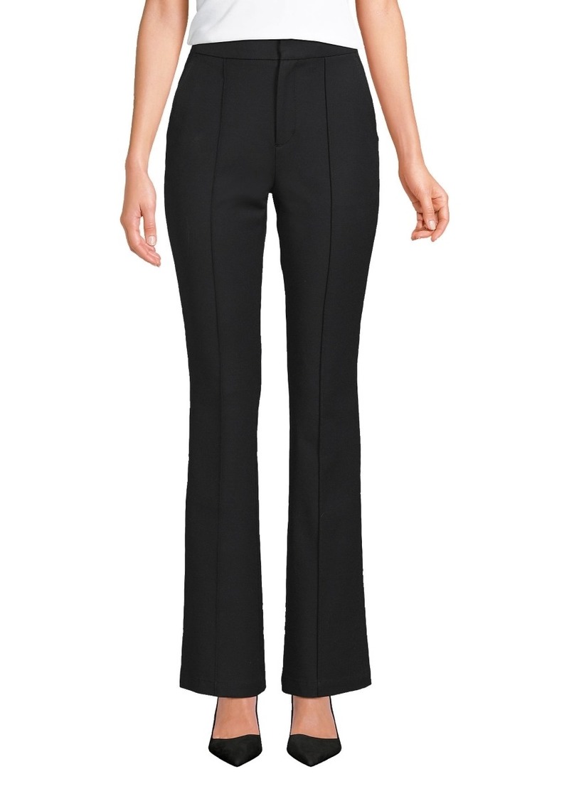 Lands' End Women's High Rise Bi Stretch Pintuck Boot Cut Pants - Black