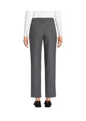 Lands' End Women's High Rise Brushed Flannel Tapered Ankle Pants - Dark gray herringbone