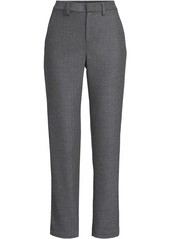 Lands' End Women's High Rise Brushed Flannel Tapered Ankle Pants - Dark gray herringbone