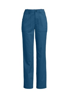 Lands' End Women's High Rise Chino Utility Straight Leg Pants - Evening blue