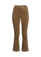 Lands' End Women's High Rise Corduroy Kick Crop Pants - Rich coffee