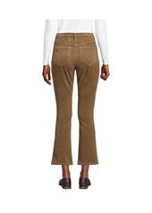 Lands' End Women's High Rise Corduroy Kick Crop Pants - Rich coffee