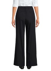 Lands' End Women's High Rise Crisp Poplin Chino Wide Leg Pants - Black