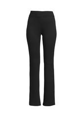 Lands' End Women's High Rise Serious Sweats Fleece Lined Pocket Bootcut Pants - Black