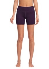 "Lands' End Women's High Waisted 6"" Bike Swim Shorts with Upf 50 Sun Protection - Black"