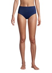 Lands' End Women's High Waisted Bikini Swim Bottoms - Black