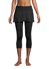 Lands' End Women's High Waisted Modest Swim Leggings with Upf 50 Sun Protection - Black