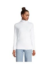 Lands' End Women's Lightweight Fitted Long Sleeve Turtleneck Tee - Radiant navy