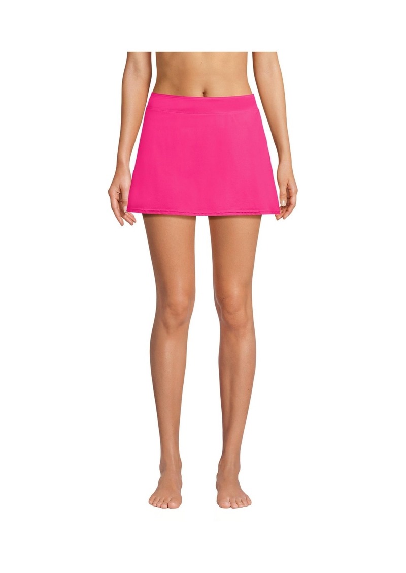Lands' End Women's Long Chlorine Resistant Tummy Control Swim Skirt Swim Bottoms - Prism pink