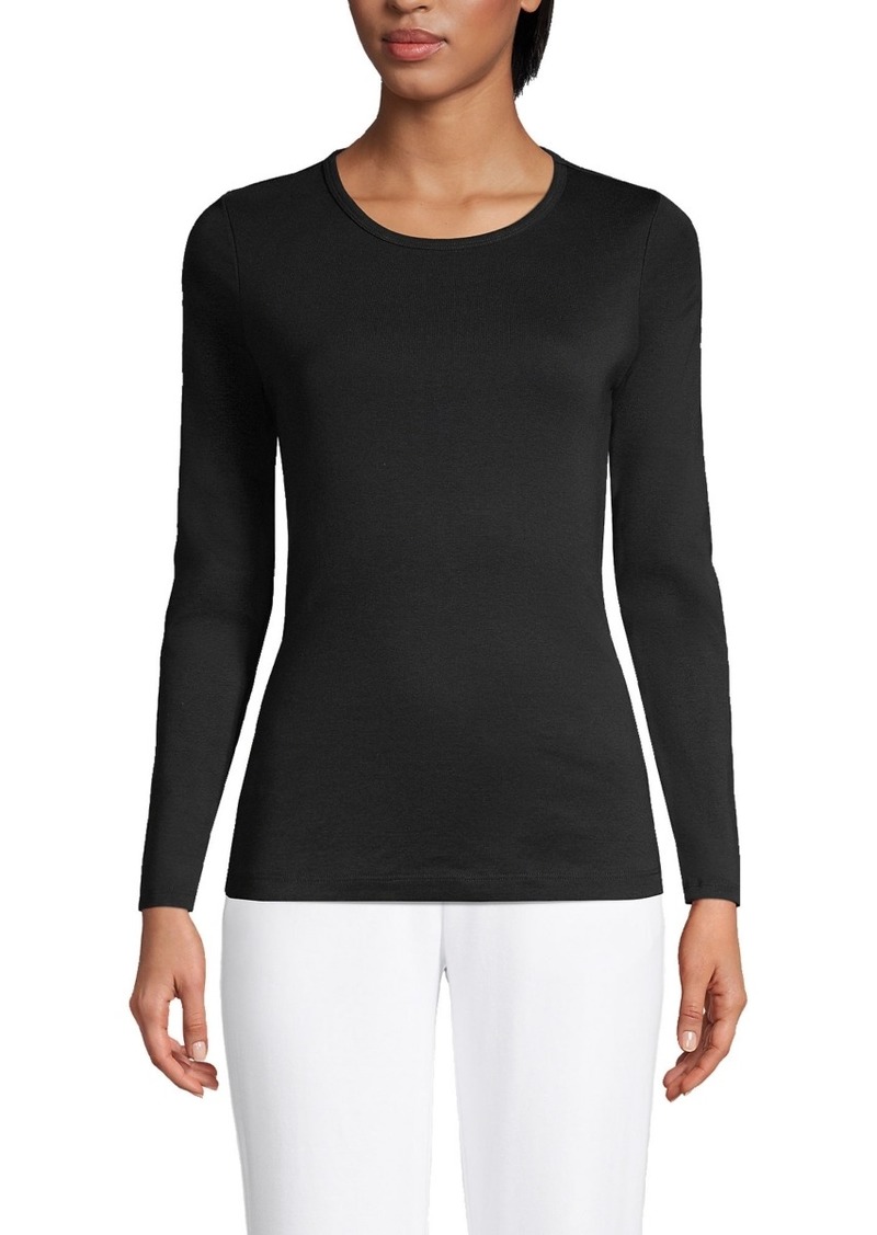 Lands' End Women's Cotton Rib T-shirt - Black