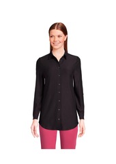 Lands' End Women's Long Sleeve Soft Performance Roll Tab Tunic - Black