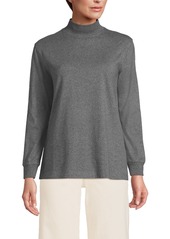 Lands' End Women's Long Sleeve Super T Mock Tee - Deep sea navy