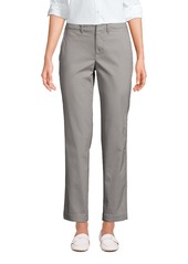 Lands' End Women's Mid Rise Classic Straight Leg Chino Ankle Pants - White