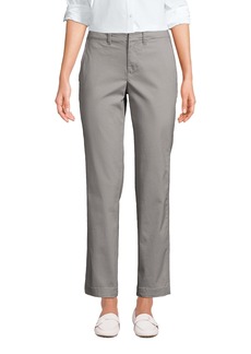 Lands' End Women's Mid Rise Classic Straight Leg Chino Ankle Pants - Cameo gray