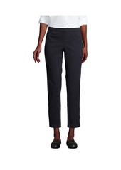 Lands' End Women's Mid Rise Pull On Chino Crop Pants - Black