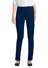 Lands' End Women's Mid Rise Slim Cargo Chino Pants - Light stone