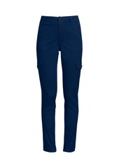 Lands' End Women's Mid Rise Slim Cargo Chino Pants - Deep sea navy