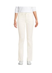 Lands' End Women's Mid Rise Straight Leg Corduroy Pants - Ivory