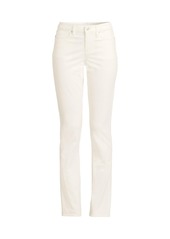 Lands' End Women's Mid Rise Straight Leg Corduroy Pants - Ivory