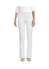 Lands' End Women's Mid Rise Straight Leg Jeans - White