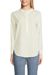 Lands' End Women's No Iron Banded Collar Popover Shirt - White