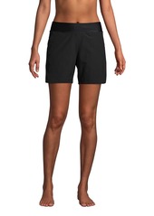 "Lands' End Petite 5"" Quick Dry Swim Shorts with Panty - Blackberry"