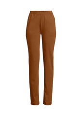 Lands' End Petite Sport Knit High Rise Elastic Waist Pants - Russet brown