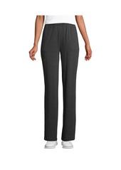 Lands' End Women's Petite Sport Knit High Rise Elastic Waist Pants - Black