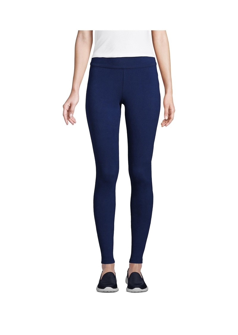 Lands' End Petite Starfish Mid Rise Knit Leggings - Deep sea navy