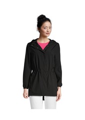 Lands' End Petite Waterproof Hooded Packable Raincoat - Black