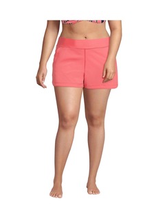 Lands' End Women's Plus Size 3 Inch Quick Dry Swim Shorts with Panty - Wood lily