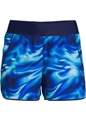 "Lands' End Plus Size 3"" Quick Dry Swim Shorts with Panty - Electric blue multi/swirl"