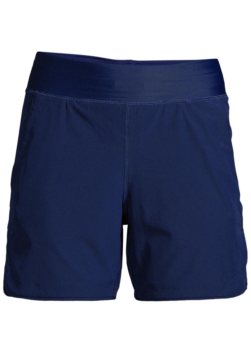 Lands' End Plus Size 5 Inch Quick Dry Swim Shorts with Panty - Deep sea navy