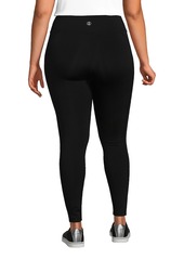 Lands' End Women's Plus Size Active High Impact Pocket Leggings - Black