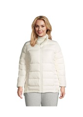 Lands' End Plus Size Down Puffer Jacket - Ivory