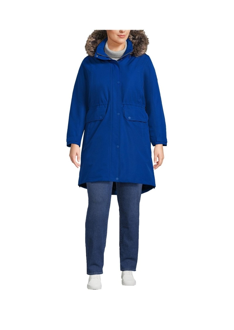 Lands' End Women's Plus Size Expedition Down Waterproof Winter Parka - Evening cobalt