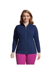 Lands' End Plus Size Anyweather Fleece Full Zip Jacket - Black