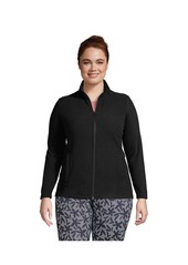 Lands' End Plus Size Anyweather Fleece Full Zip Jacket - Black