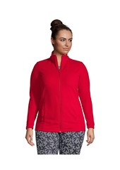 Lands' End Plus Size Anyweather Fleece Full Zip Jacket - Black