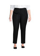 Lands' End Plus Size High Rise Bi Stretch Pintuck Pencil Ankle Pants - Deep sea navy