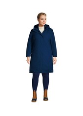Lands' End Plus Size Insulated 3 in 1 Primaloft Parka - Black/charcoal