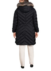 Lands' End Women's Plus Size Insulated Cozy Fleece Lined Winter Coat - Black