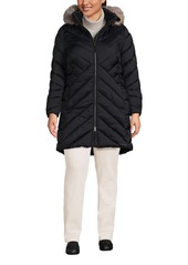 Lands' End Women's Plus Size Insulated Cozy Fleece Lined Winter Coat - Black