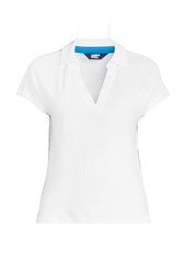 Lands' End Womens Plus Size Johnny Collar Polo - White